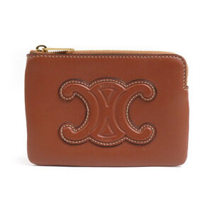 Celine Cuir Triomphe Wallet Brown leather